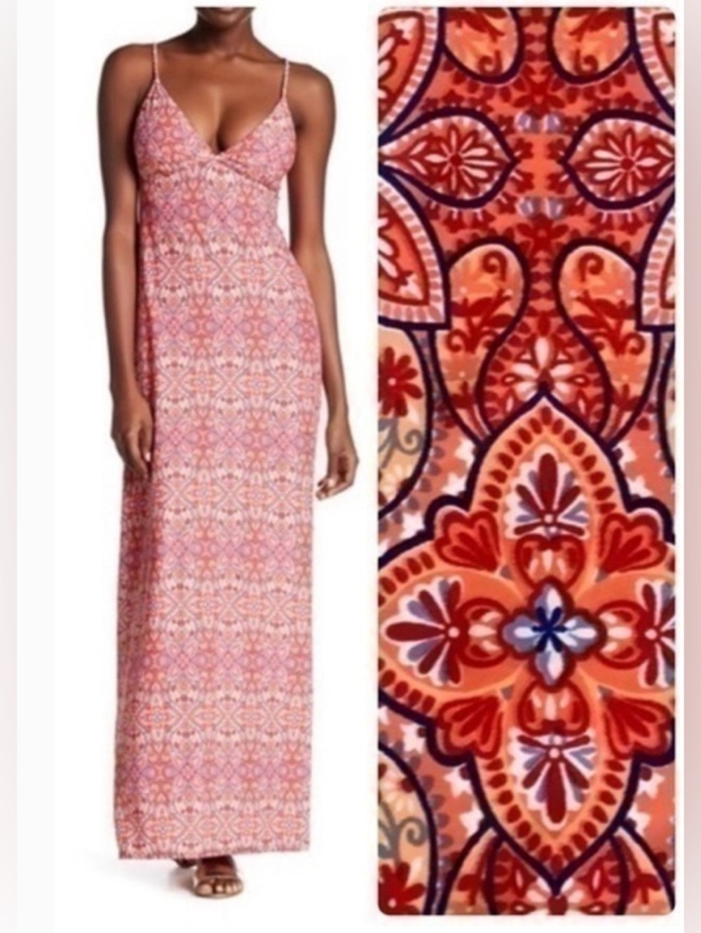 Helen Jon Gypsy Tamarind Halter Maxi Dress